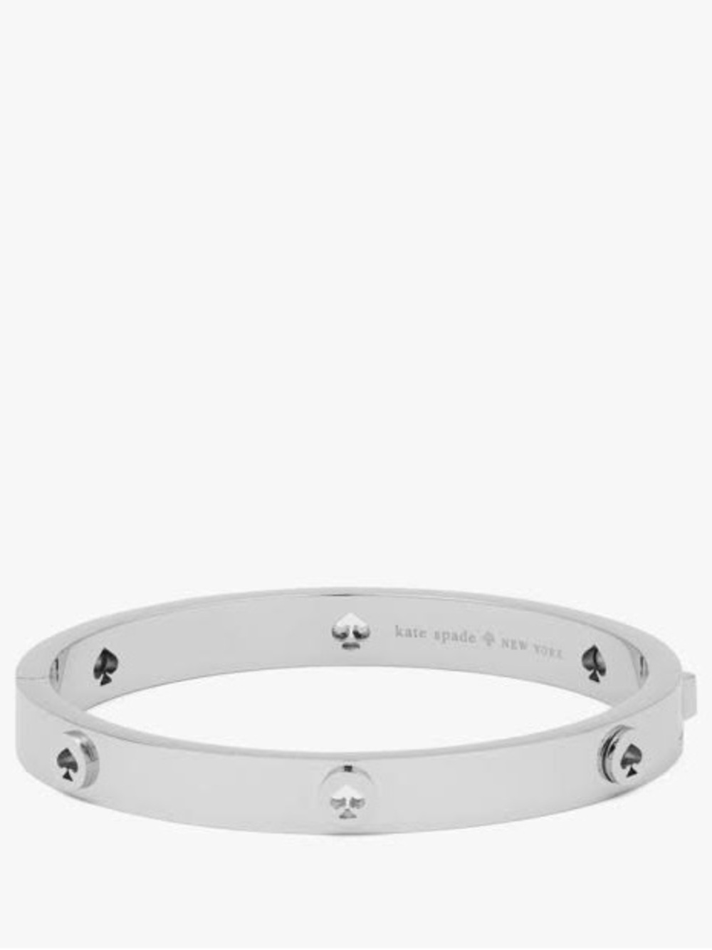 Kate Spot the Spade Silver Spade Studded Hinged Bangle Bracelet